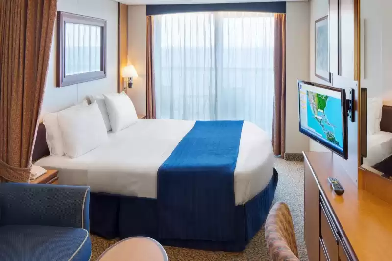 Cabina comunicada con vista al mar y balcón